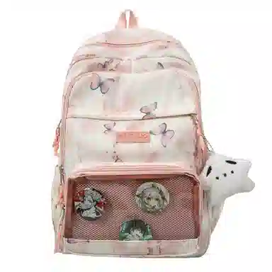 行途 新中式国风简约 条绒 双肩包 男女同款情侣款 灰色/粉色/卡其色/黄色/蓝色/绿色