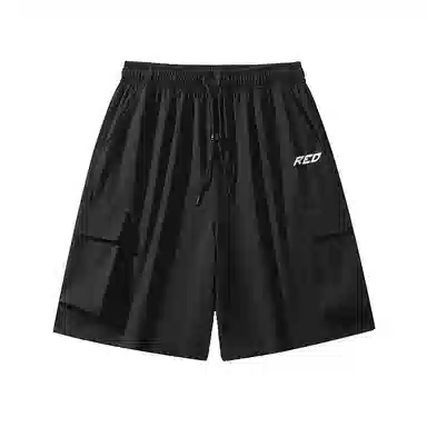 红蜻蜓 美式复古高街设计感经典高级宽松舒适百搭日常通勤潮流时尚简约直筒五分休闲短裤 男女同款