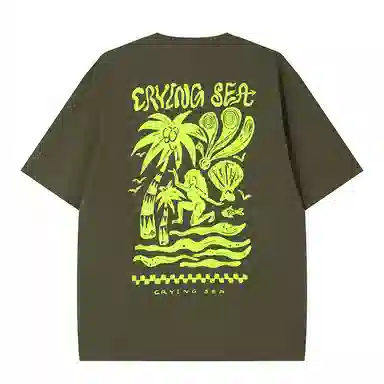 Crying Center Vintage Beach Illustration Tee