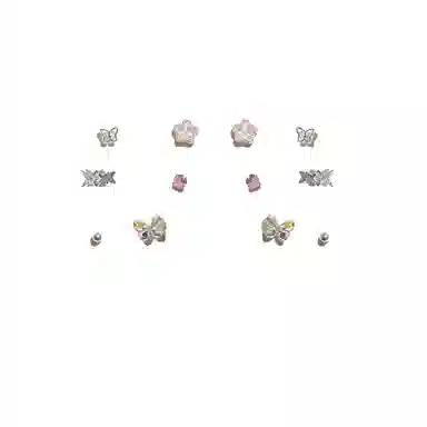 希遇 冰蓝蝴蝶 百搭简约小众设计气质轻奢高 级感时尚通勤精致饰品 甜蜜饰爱好运 合金 耳钉 女款