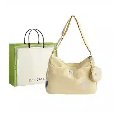 芭菲尼 休闲简约日常通勤时尚百搭 尼龙 单肩斜挎包 女款 白色黑色黄色蓝色