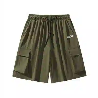 红蜻蜓 美式复古高街设计感经典高级宽松舒适百搭日常通勤潮流时尚简约直筒五分休闲短裤 男女同款