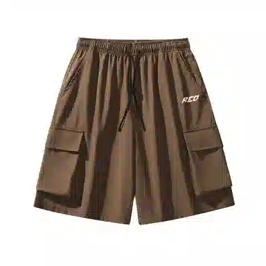 红蜻蜓 美式复古高街设计感经典高级宽松舒适百搭日常通勤潮流时尚简约直筒五分休闲短裤 男女同款