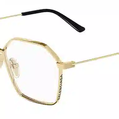 Balenciaga Metal Irregular Optical Frame Gold