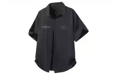 王者荣耀 美式复古纯色柔软亲肤宽松舒适高街痞帅青少年休闲时尚百搭翻领纽扣短袖衬衫 男女同款