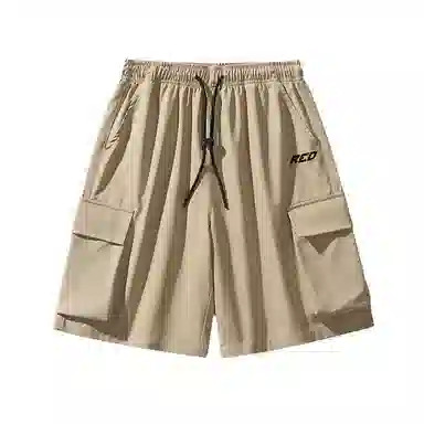 红蜻蜓 美式复古高街设计感经典高级宽松舒适百搭日常通勤潮流时尚简约直筒五分休闲短裤 男女同款