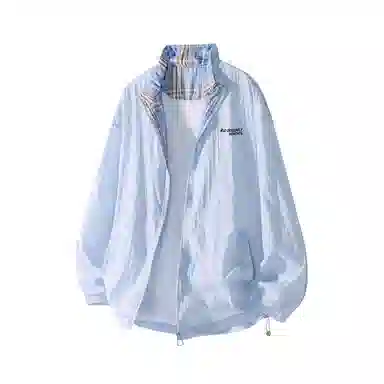 红蜻蜓 美式复古高街设计感翻领格纹拼色经典高级舒适宽松休闲百搭日常通勤潮流时尚简约直筒防晒服 男女同款