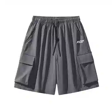 红蜻蜓 美式复古高街设计感经典高级宽松舒适百搭日常通勤潮流时尚简约直筒五分休闲短裤 男女同款