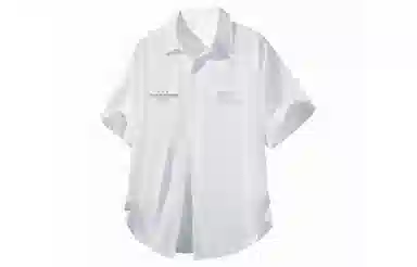 王者荣耀 美式复古纯色柔软亲肤宽松舒适高街痞帅青少年休闲时尚百搭翻领纽扣短袖衬衫 男女同款