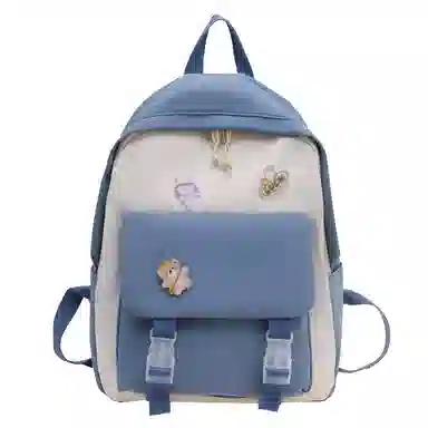 芭菲尼 日系小清新高颜值女生 尼龙 双肩包 儿童款 粉红色/黑色/绿色/蓝色