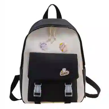 芭菲尼 日系小清新高颜值女生 尼龙 双肩包 儿童款 粉红色/黑色/绿色/蓝色