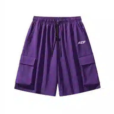 红蜻蜓 美式复古高街设计感经典高级宽松舒适百搭日常通勤潮流时尚简约直筒五分休闲短裤 男女同款