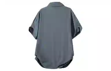 王者荣耀 美式复古纯色柔软亲肤宽松舒适高街痞帅青少年休闲时尚百搭翻领纽扣短袖衬衫 男女同款