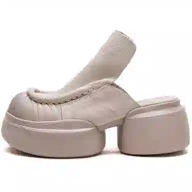 杰骤 厚底外穿  时尚潮流包头拖鞋 女