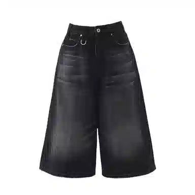 玫丝朵 复古高腰宽松牛仔短裤 女款