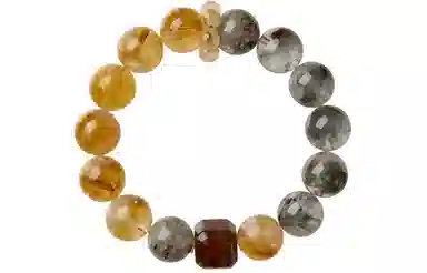 石头记 黄塔晶招财 黑金超多宝 高级感小众设计 八方来财 好运天然 绿幽灵 水晶手串 男女同款情侣款