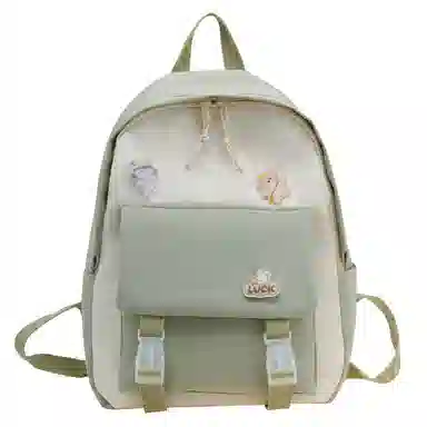 芭菲尼 日系小清新高颜值女生 尼龙 双肩包 儿童款 粉红色/黑色/绿色/蓝色