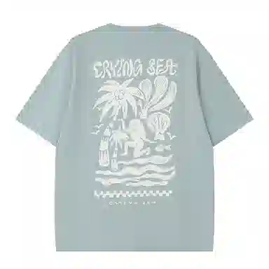Crying Center Vintage Beach Illustration Tee