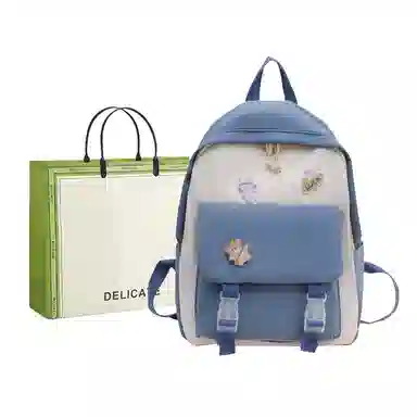 芭菲尼 日系小清新高颜值女生 尼龙 双肩包 儿童款 粉红色/黑色/绿色/蓝色