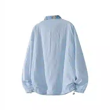 红蜻蜓 美式复古高街设计感翻领格纹拼色经典高级舒适宽松休闲百搭日常通勤潮流时尚简约直筒防晒服 男女同款