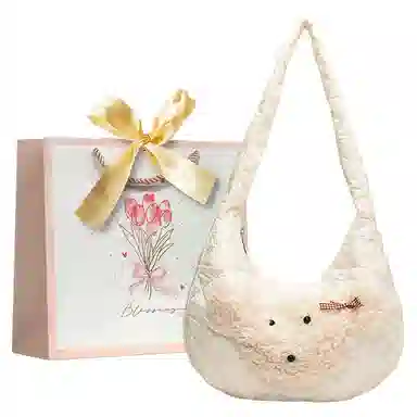 冠军小熊 可爱少女时尚卡通动漫百搭手拎 尼龙 腋下包单肩包 女款 白色/黑色