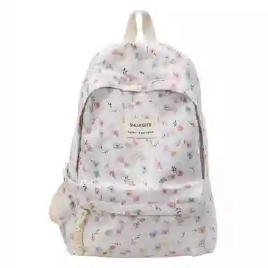 泰格奴 字母印花轻便简约国风大容量运动耐磨背包初中生高中生大学生上课百搭书包 涤纶 双肩包 女款 白色/浅灰色/黑色