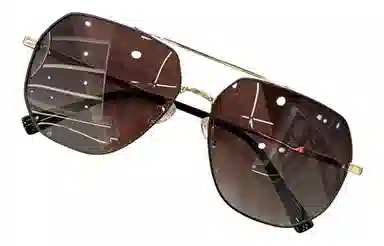 优幽兰 时尚潮流高级感大框显脸小墨镜百搭小众设计感双梁渐变色蛤蟆镜防紫外线开车驾驶专用 金属 飞行员式 太阳眼镜 男女同款情侣款