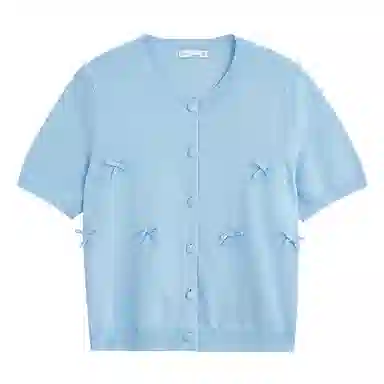 茵曼 气质时尚舒适短袖针织衫 女款