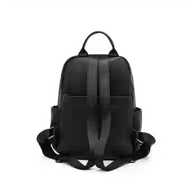 老人头 时尚潮流通勤大学生上课休闲百搭旅行背包 牛皮 双肩包 常规 女款 黑色/白色/粉色