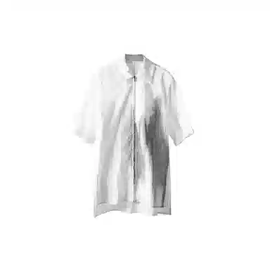 Huànxiàngzhě Original Design Zipper Washed Print Loose Thin Short Sleeve Shirt