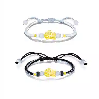 希遇 希遇 海蓝之恋 平安喜乐转运新中式招财纳福貔貅抓钱吞金兽 好运 手链 男女同款情侣款 合金 手绳 女款