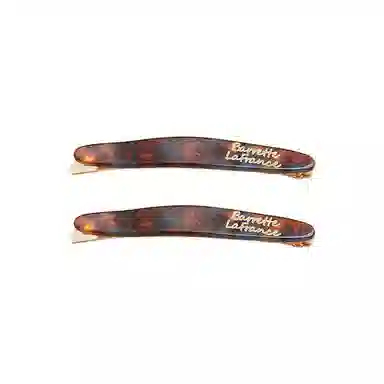 蒙妮 柳叶金标字母一字夹 醋酸 发夹 女款