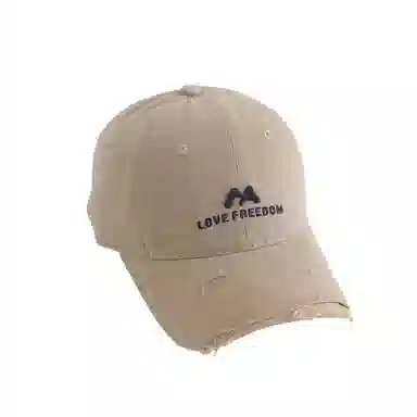 艾佳微 休闲流行美式个性破洞户外遮阳显脸小显白大头围 棉 鸭舌帽 男女同款情侣款