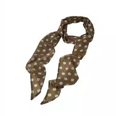 杨同学 棕色波点印花佩饰 涤纶 丝巾 女款