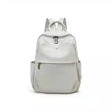 老人头 时尚潮流通勤大学生上课休闲百搭旅行背包 牛皮 双肩包 常规 女款 黑色/白色/粉色