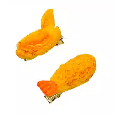 简应舒 炸鸡竖条创意可爱 树脂 发夹 男女同款情侣款