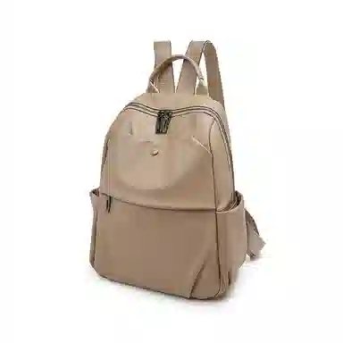 老人头 时尚潮流通勤大学生上课休闲百搭旅行背包 牛皮 双肩包 常规 女款 黑色/白色/粉色