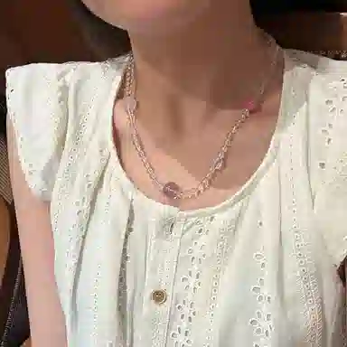 琳琯瑛 时尚设计感蜜糖星球珠链#好运天然 白水晶 项链 女款