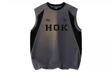 王者荣耀 美式复古字母宽松舒适居家通勤健身运动休闲时尚百搭青少年圆领无袖背心 男女同款