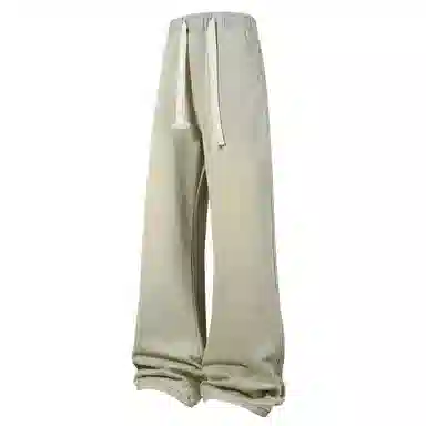 加菲猫家族 美式复古水洗做旧宽松休闲舒适直筒垂感日常时尚通勤高街百搭系带松紧中腰青春活力中性风牛仔裤 男女同款