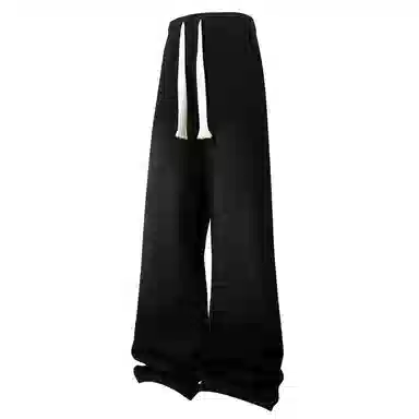 加菲猫家族 美式复古水洗做旧宽松休闲舒适直筒垂感日常时尚通勤高街百搭系带松紧中腰青春活力中性风牛仔裤 男女同款