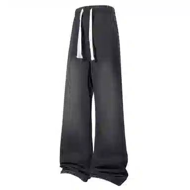 加菲猫家族 美式复古水洗做旧宽松休闲舒适直筒垂感日常时尚通勤高街百搭系带松紧中腰青春活力中性风牛仔裤 男女同款