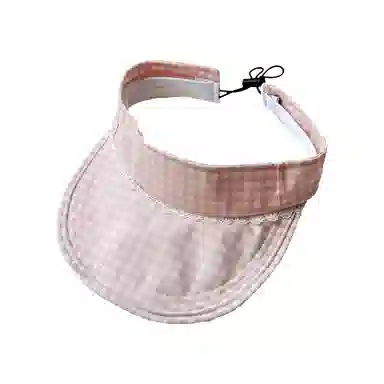 杨同学 小清新蓝色格纹空顶 棉 防晒帽 女款