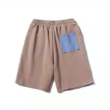 乱步 美式复古高街直筒学生宽松拼接跑步运动休闲短裤 男女同款