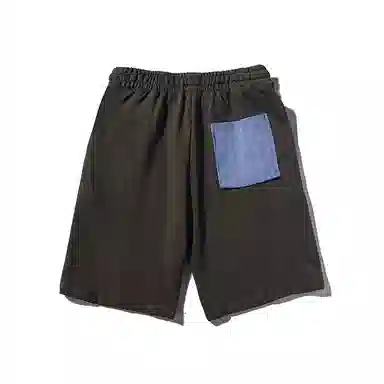 乱步 美式复古高街直筒学生宽松拼接跑步运动休闲短裤 男女同款