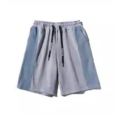 乱步 美式复古高街直筒学生宽松拼接跑步运动休闲短裤 男女同款