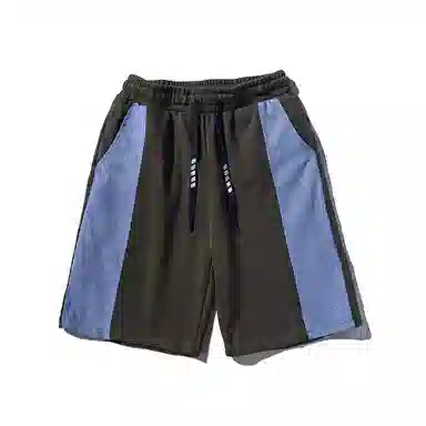 乱步 美式复古高街直筒学生宽松拼接跑步运动休闲短裤 男女同款