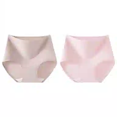 二三二三 纯色简约高腰设计透气吸湿排汗不卡档不勒肉不卷边三角裤柔软舒适亲肤防夹臀时尚百搭潮流内裤 女款 组合装