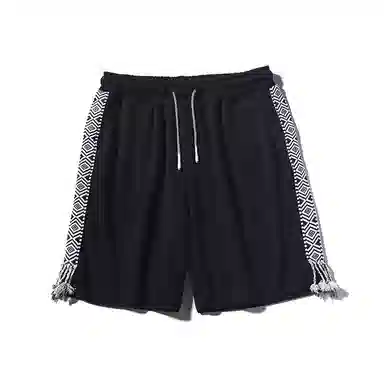 乱步 侧边编织潮牌宽松五分百搭运动休闲短裤 男女同款