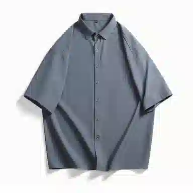 【dme】 翻领外套薄款透气外搭休闲短袖衬衫 男女同款